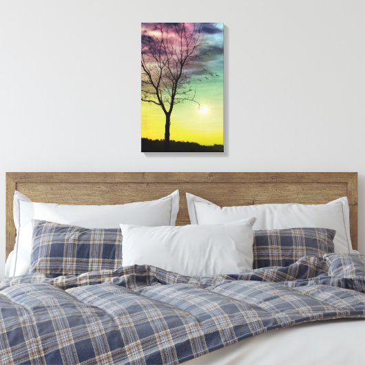 WINTER SUN EN TREE CANVAS AFDRUK (Insitu (Slaapkamer))