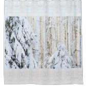 Winter Sun op White Spruce Poplar Forest Douchegordijn (Voorkant)