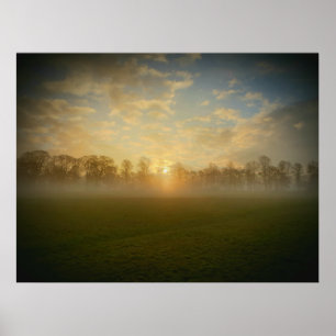 Winter Sun Rise in Park Poster