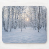 Winter Sunlight in Quiet Birch Forest Muismat (Voorkant)