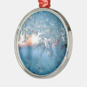 Winter Sunlight Through Frosted Ice Crystals Glass Metalen Ornament (Links)