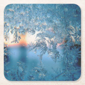 Winter Sunlight Through Frosted Ice Window Kartonnen Onderzetters (Voorkant)