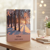 Winter Sunrise Forest Personalized Yearly Organize Planner