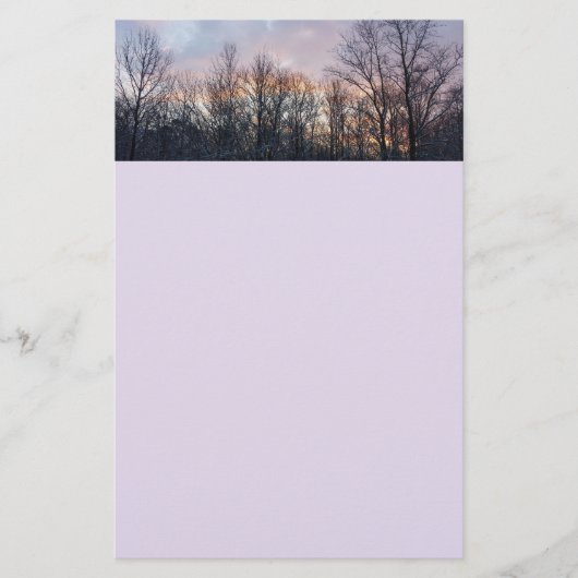 Winter Sunrise I Pastel Natuur Landschap Briefpapier (Voorkant)