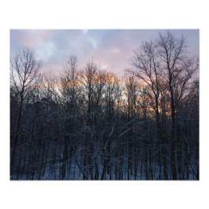 Winter Sunrise I Pastel Natuur Landschap Foto Afdruk
