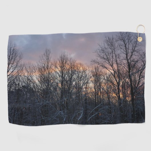 Winter Sunrise I Pastel Natuur Landschap Golfhanddoek (Horizontaal)