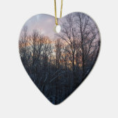 Winter Sunrise I Pastel Natuur Landschap Keramisch Ornament (Links)