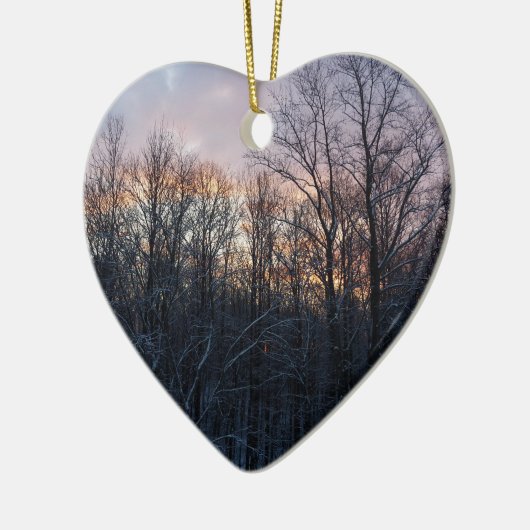 Winter Sunrise I Pastel Natuur Landschap Keramisch Ornament (Links)