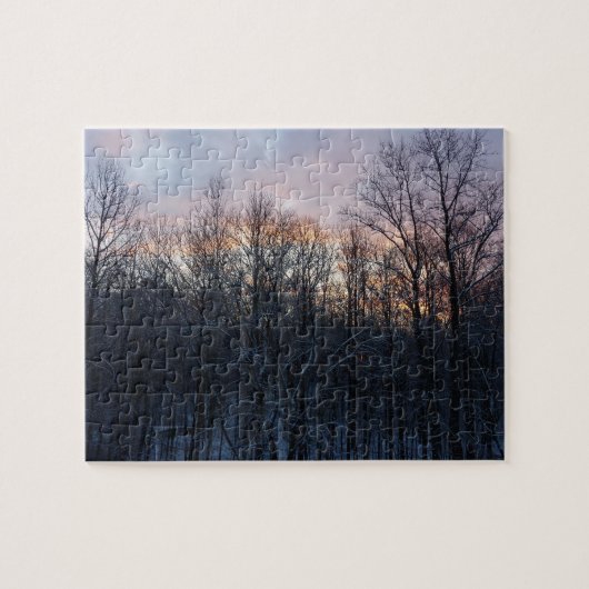 Winter Sunrise I Pastel Natuur Landschap Legpuzzel (Horizontaal)
