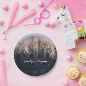 Winter Sunrise I Pastel Natuur Landschap Papieren Bordje (Feest)