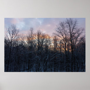 Winter Sunrise I Pastel Natuur Landschap Poster