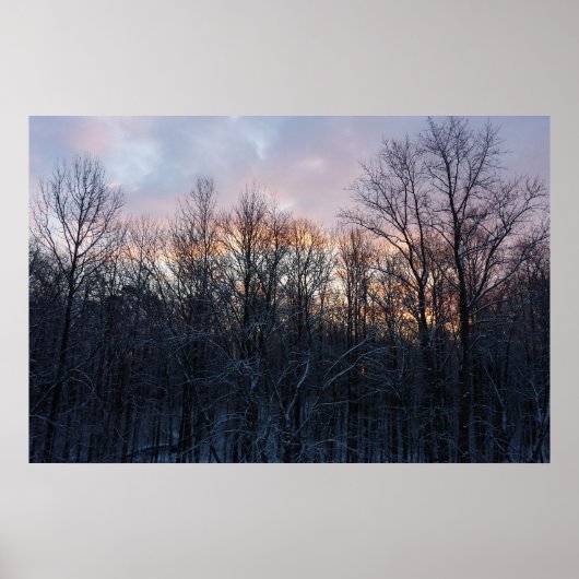 Winter Sunrise I Pastel Natuur Landschap Poster (Voorkant)