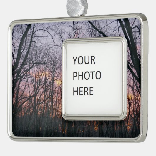 Winter Sunrise II Verzilverd Omlijst Ornament (Links)