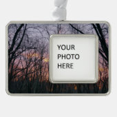 Winter Sunrise II Verzilverd Omlijst Ornament (Voorkant)