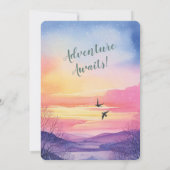 Winter Sunset Adventure wacht op huwelijksdouche Kaart (Achterkant)