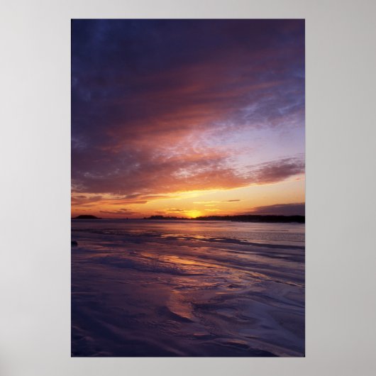Winter Sunset, Bluff Point State Park Connecticut Poster (Voorkant)