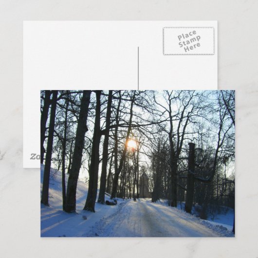 Winter Sunset-briefkaart Briefkaart (Voorkant / Achterkant)