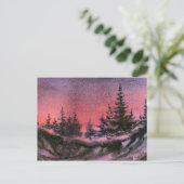 "Winter Sunset" Briefkaart voor landwegen (Staand voorkant)