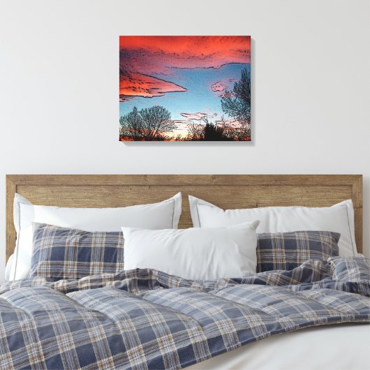 Winter Sunset Canvas Print (Insitu (Slaapkamer))