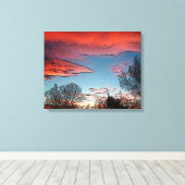 Winter Sunset Canvas Print (Insitu (Houten vloer))