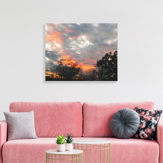 Winter Sunset Natuur Landscape Photography Canvas Afdruk (Insitu (Woonkamer))