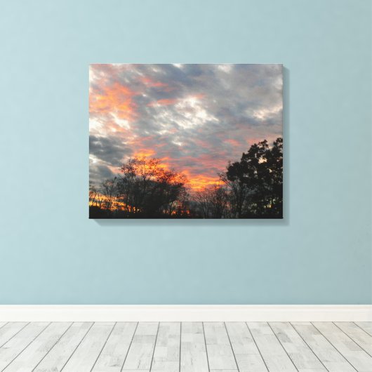 Winter Sunset Natuur Landscape Photography Canvas Afdruk (Insitu (Houten vloer))