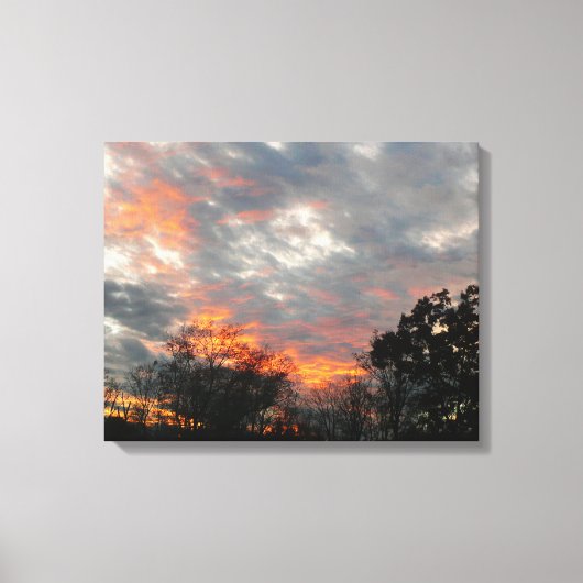 Winter Sunset Natuur Landscape Photography Canvas Afdruk (Voorkant)