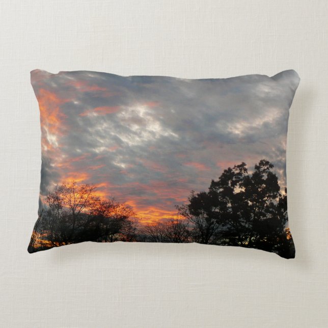 Winter Sunset Natuur Landscape Photography Decoratief Kussen (Achterkant)