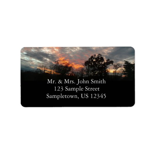 Winter Sunset Natuur Landscape Photography Etiket (Voorkant)