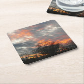 Winter Sunset Natuur Landscape Photography Kartonnen Onderzetters (Schuin)