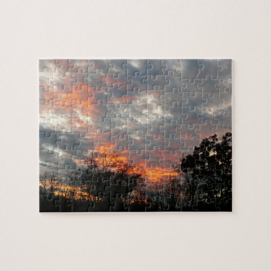 Winter Sunset Natuur Landscape Photography Legpuzzel (Horizontaal)