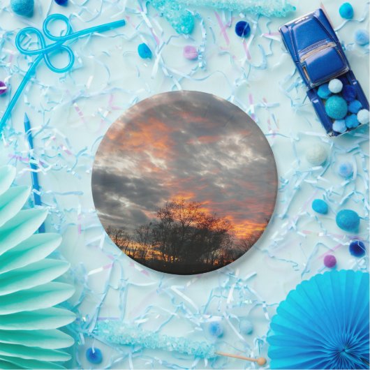 Winter Sunset Natuur Landscape Photography Papieren Bordje (Feest)