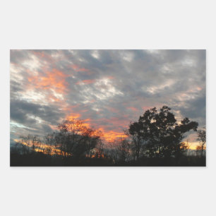 Winter Sunset Natuur Landscape Photography Rechthoekige Sticker