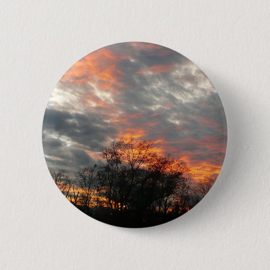 Winter Sunset Natuur Landscape Photography Ronde Button 5,7 Cm (Voorkant)