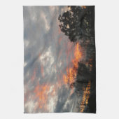 Winter Sunset Natuur Landscape Photography Theedoek (Verticaal)