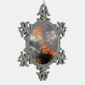 Winter Sunset Natuur Landscape Photography Tin Sneeuwvlok Ornament (Links)