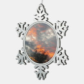 Winter Sunset Natuur Landscape Photography Tin Sneeuwvlok Ornament (Rechts)