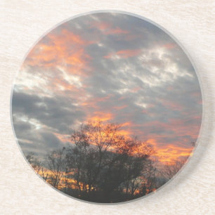 Winter Sunset Natuur Landscape Photography Zandsteen Onderzetter