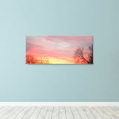 Winter Sunset on Wrapped Canvas Afdruk (Insitu (Houten vloer))