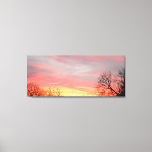 Winter Sunset on Wrapped Canvas Afdruk (Voorkant)