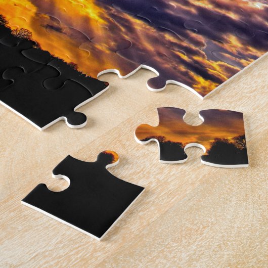 Winter Sunset Puzzle Legpuzzel (Zijkant)