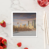 Winter Sunset Scene bij Calgary Skyline Servet (Insitu)