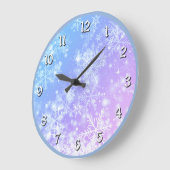 Winter Sunset Snowflake Grote Klok (Hoek)