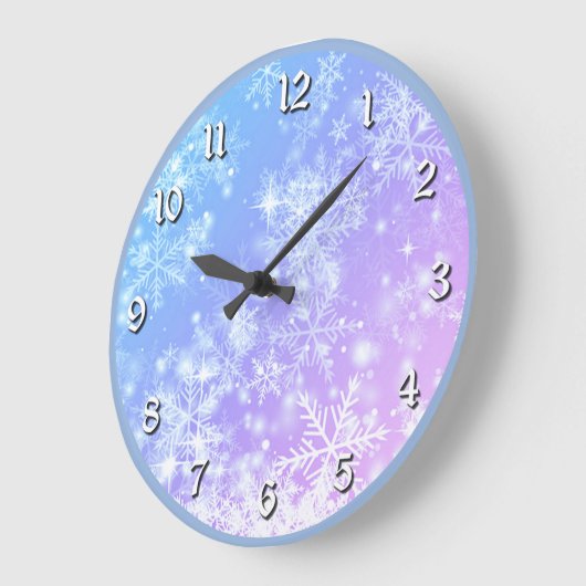 Winter Sunset Snowflake Grote Klok (Hoek)
