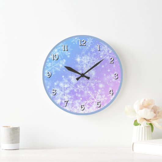 Winter Sunset Snowflake Grote Klok (Huis)