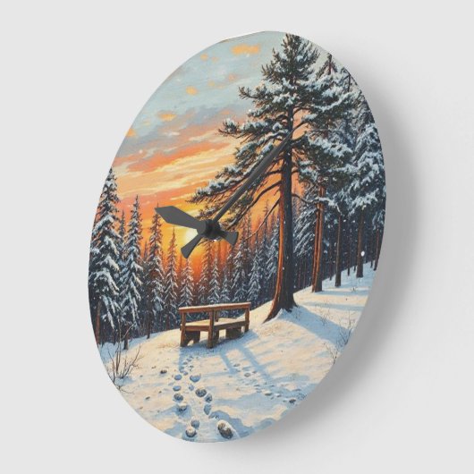 Winter Sunset tree pine snow  Grote Klok (Hoek)