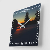 Winter Sunset Vierkante Klok (Hoek)