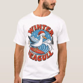 Winter Surfer Seagull T-shirt (Voorkant)