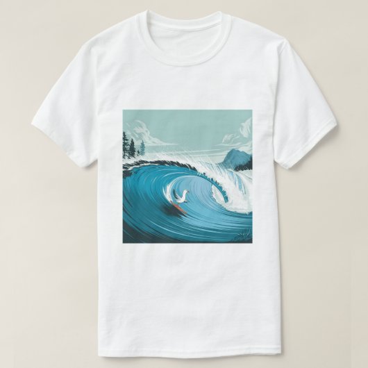 Winter Surfer Seagull T-shirt (Design voorkant)