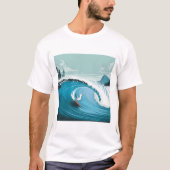 Winter Surfer Seagull T-shirt (Voorkant)